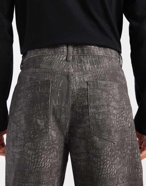 ASOS DESIGN baggy pants in croc print, 5 of 5