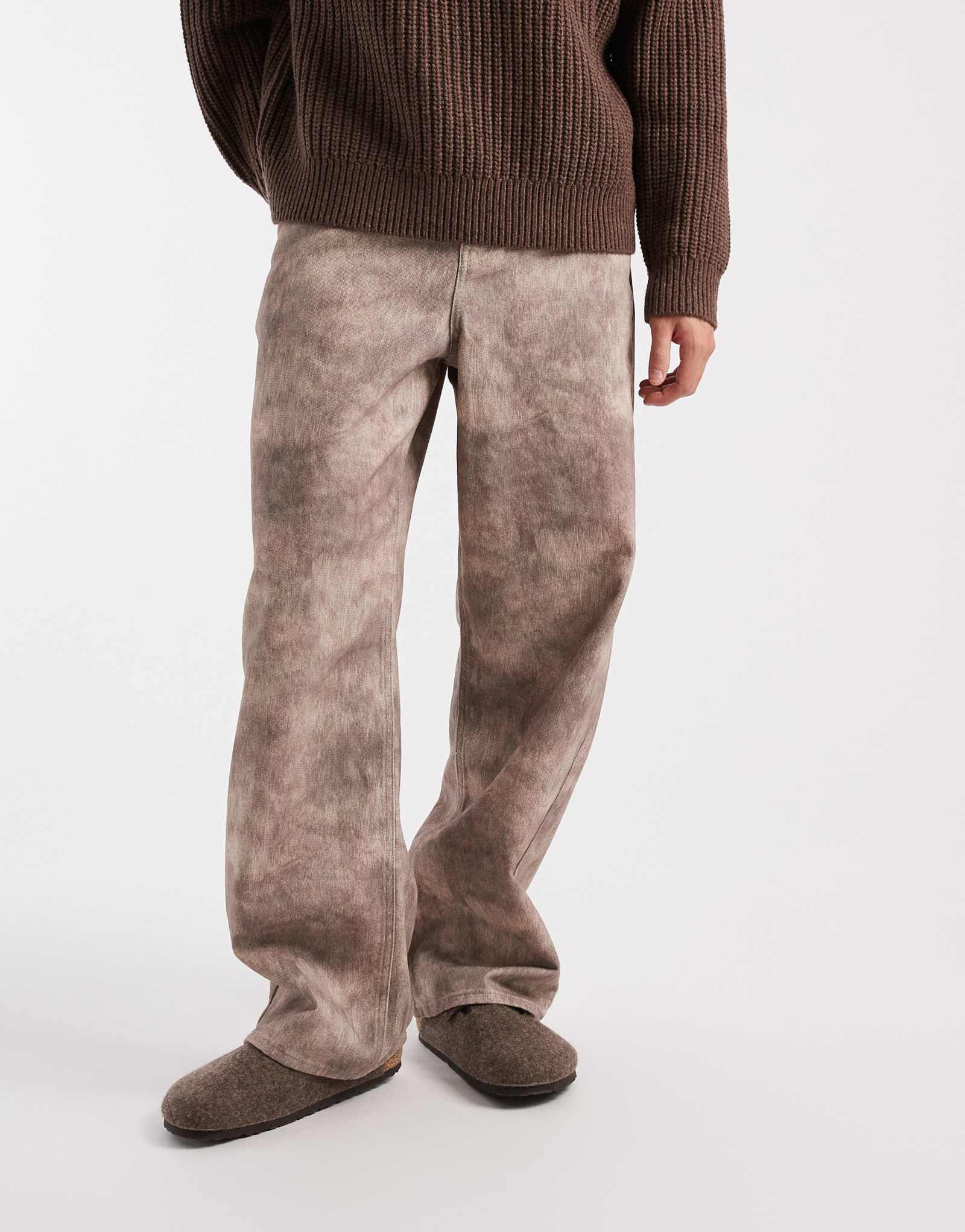 Дизайнерские мешковатые брюки ASOS с пушистым принтом