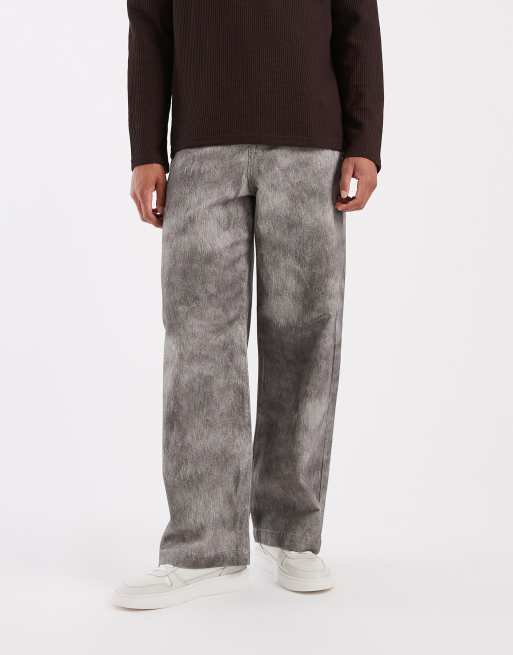 ASOS DESIGN baggy pants in gray fuzzy print, 2 of 5