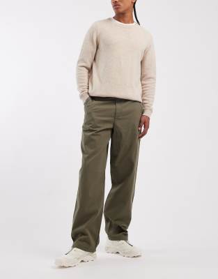 Asos Design Baggy Pants In Green