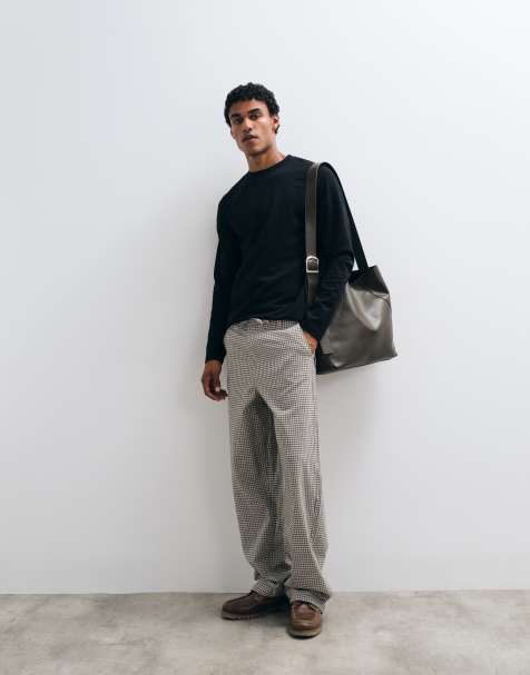 ASOS DESIGN baggy pants in plaid pattern - view 1