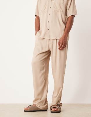 Asos Design Baggy Pants In Neutral