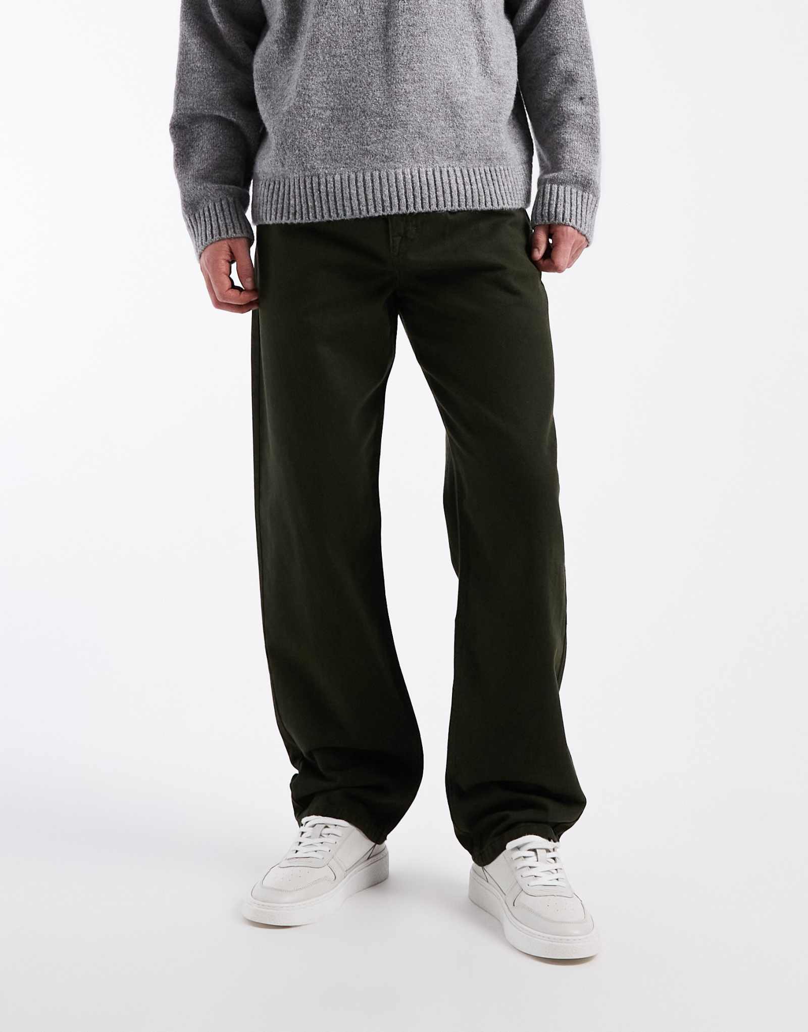 ДИЗАЙНЕРСКИЕ мешковатые брюки ASOS со складками цвета хаки