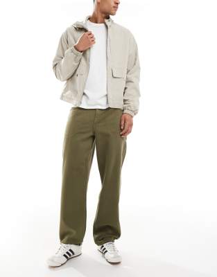 Asos Design Baggy Pants With Seam Detailing In Green