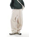 [ASOS DESIGN] ASOS DESIGN baggy parachute cord pants in cream-Neutral M STONE