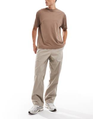 Asos Design Baggy Pull-on Cargo Pants In Neutral