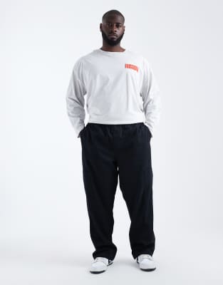 Asos Design Baggy Pull On Cargo Pants In Black