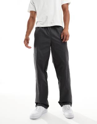 Asos Design Baggy Pull On Cargo Pants In Gray