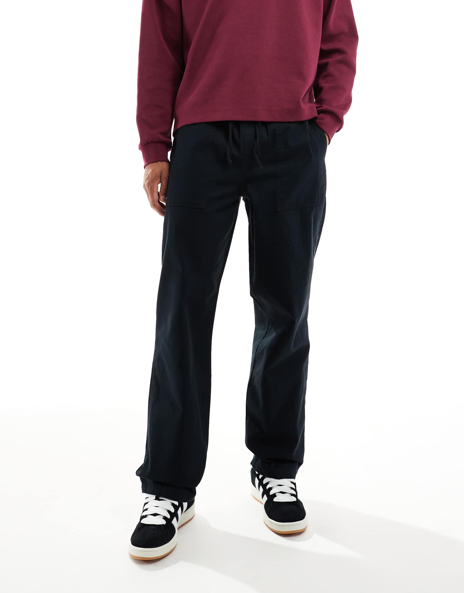 Дизайнерские мешковатые брюки-карго ASOS DESIGN черного цвета, застиранные