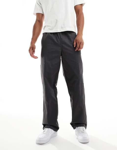 ASOS DESIGN baggy pull on cargo trousers in grey