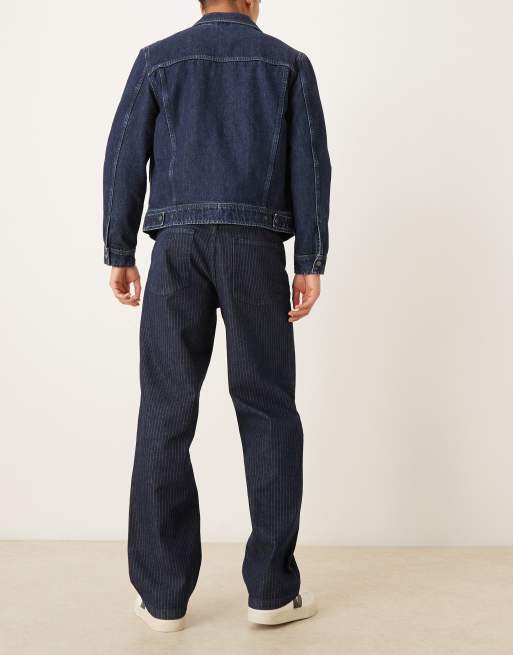 ASOS DESIGN baggy striped jeans in indigo, 3 of 5