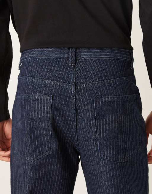 ASOS DESIGN baggy striped jeans in indigo, 5 of 5