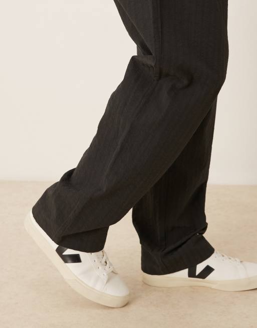 ASOS DESIGN baggy striped trouser in black, 4 of 5