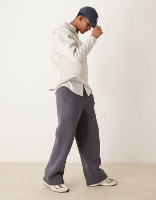 Asos Design Baggy Sweatpants In Washed Black