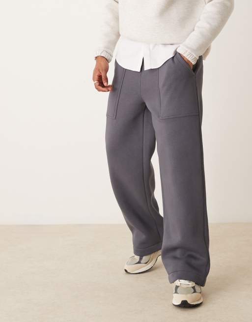 ASOS DESIGN baggy trackies in washed black | ASOS