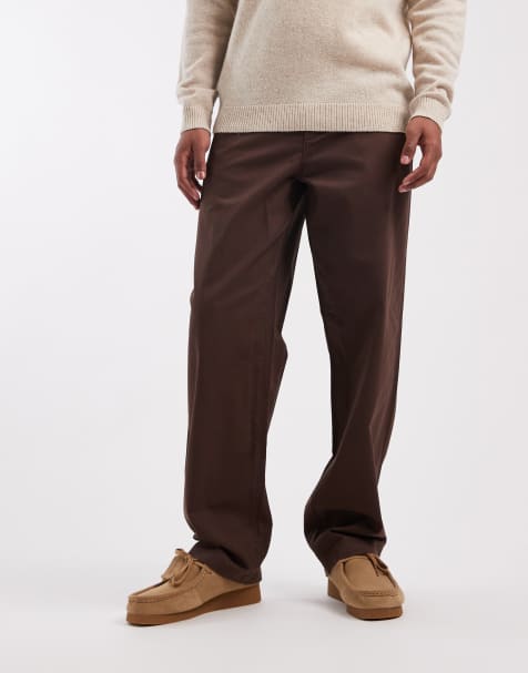 ASOS DESIGN baggy trousers in brown