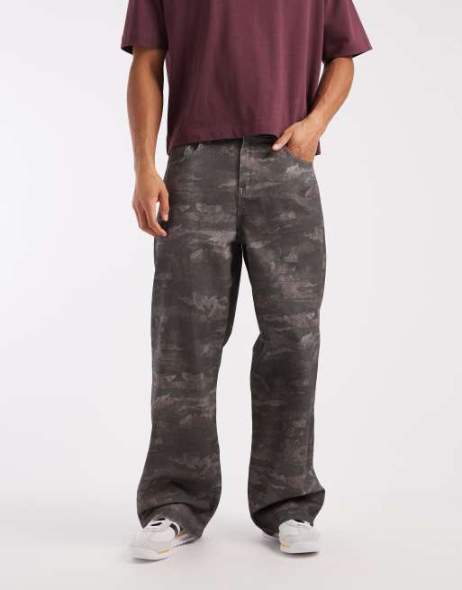 ASOS DESIGN baggy trousers in camo print, 3 of 5