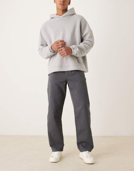 ASOS DESIGN baggy trousers in charcoal with pleats, 2 of 5