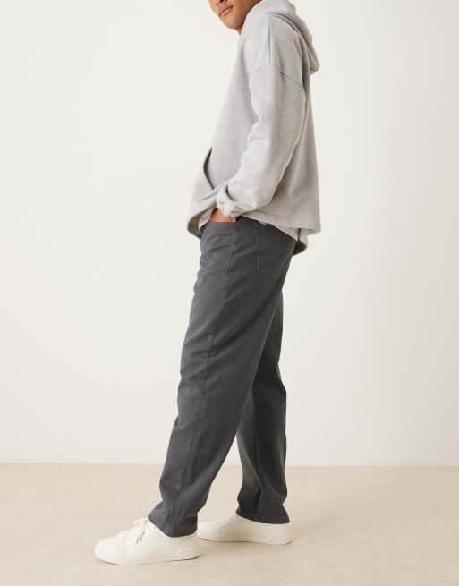 ASOS DESIGN baggy trousers in charcoal with pleats, 3 of 5