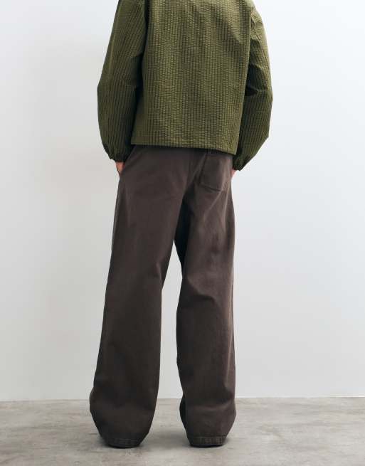 ASOS DESIGN baggy trousers with fatigue pockets in washed grey, 5 of 5