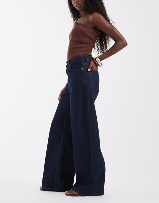 ASOS DESIGN baggy wide leg jean in rinse, 2 of 5