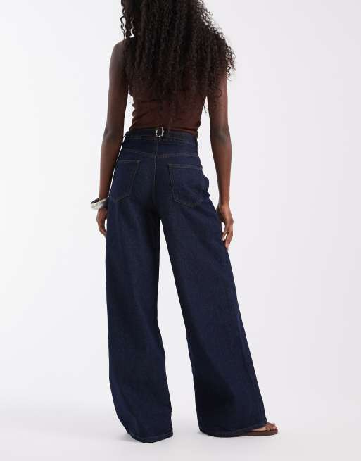 ASOS DESIGN baggy wide leg jean in rinse, 3 of 5