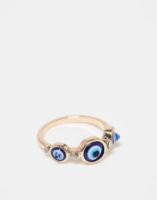 ASOS DESIGN - Bague à détails ail et cristaux - Doré