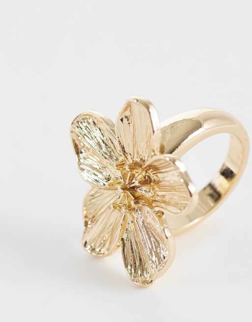 ASOS DESIGN bague à motif fleur finition dorée, 3 de 3