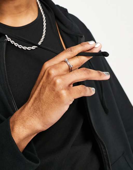 ASOS DESIGN - Bague avec barre de piercing - Argenté, 3 de 4