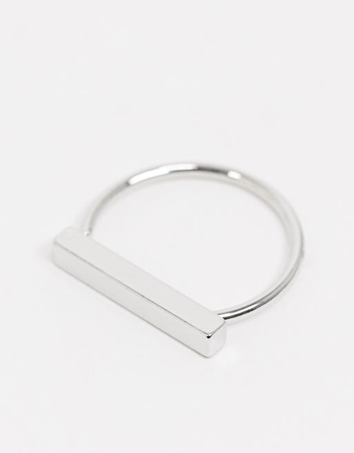 ASOS DESIGN Bague avec barre plate Argent ASOS