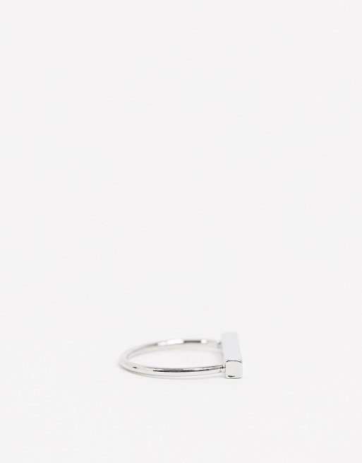 ASOS DESIGN Bague avec barre plate Argent ASOS