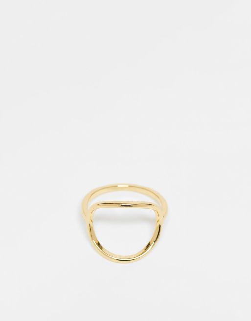 ASOS DESIGN Bague avec cercle ouvert en plaqu or 14 carats ASOS