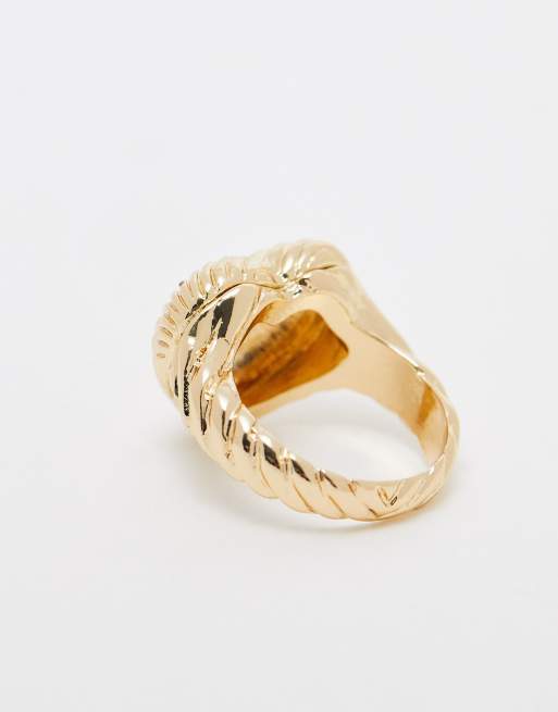 ASOS DESIGN Bague avec c ur textur en 3D Dor ASOS