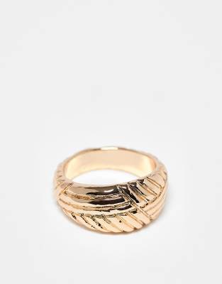 ASOS DESIGN - Bague avec détails tressés effet corde - Doré