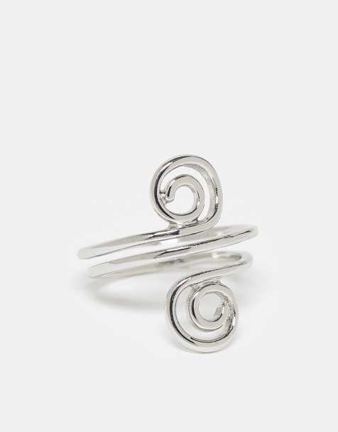 ASOS DESIGN - Bague avec double tourbillon - Argenté - view 1