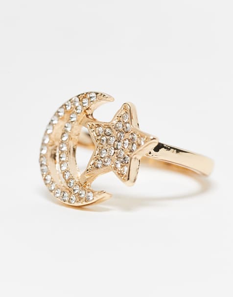 ASOS DESIGN - Bague avec étoile et lune - Doré - view 1