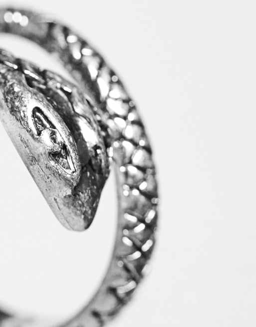 ASOS DESIGN Bague avec serpent enroul Argent poli ASOS