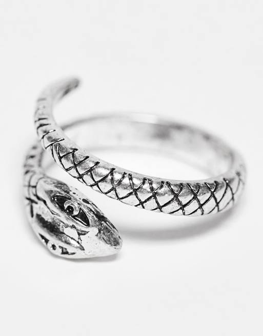 ASOS DESIGN Bague avec serpent enroul Argent poli ASOS