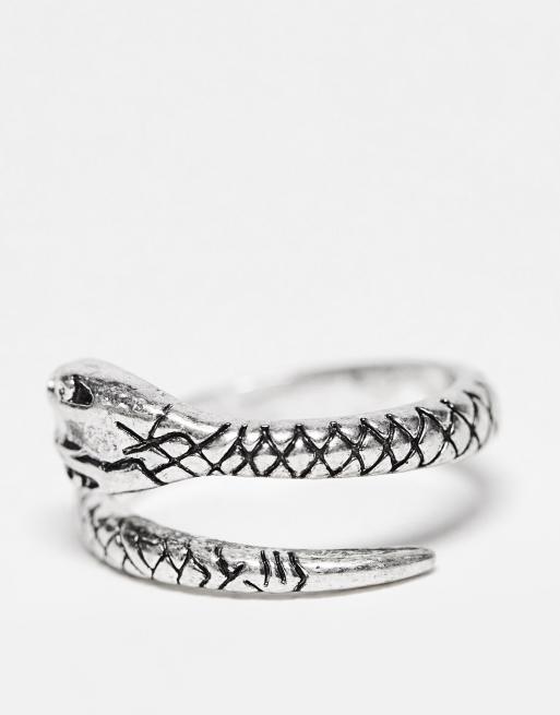 ASOS DESIGN Bague avec serpent enroul Argent poli ASOS