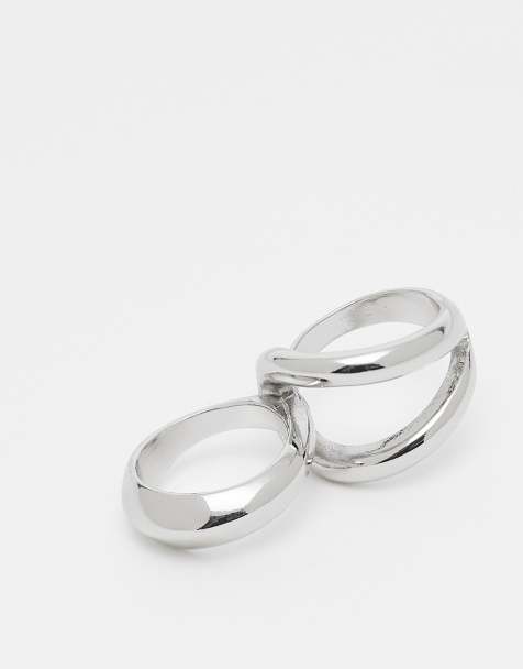 ASOS DESIGN - Bague double anneau - Argenté - view 1