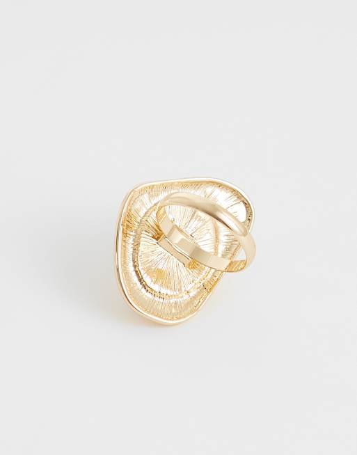 ASOS DESIGN - Bague effet fondu sertie d'une pierre ambrée - Doré, 3 de 3