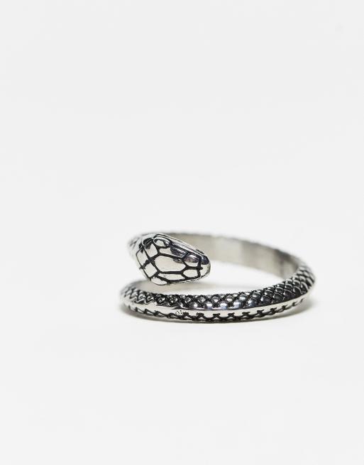 ASOS DESIGN Bague en acier inoxydable imperm able avec motif