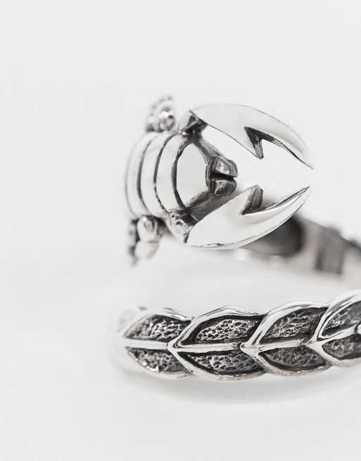 ASOS DESIGN - Bague en argent massif avec motif scorpion enveloppant - Argent poli, 3 de 4