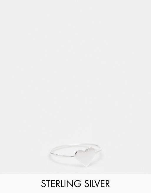 ASOS DESIGN - Bague en argent massif motif cœur