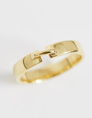 Effet DesignBague En Argent Asos Massif Avec Surpiqué Plaqué Or trhCsQdx