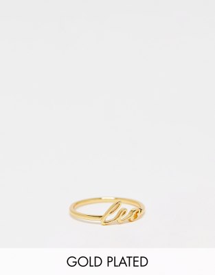 ASOS DESIGN - Bague en plaqué or 14 carats avec motif signe du zodiaque Lion