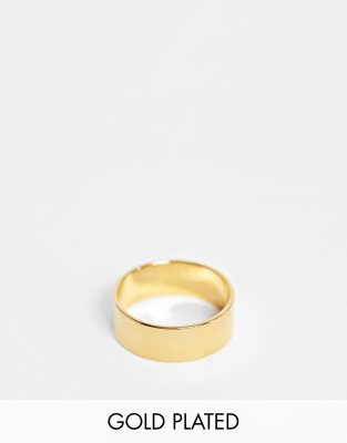 ASOS DESIGN band ring with 14k gold plate - ASOS Price Checker