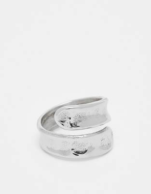 ASOS DESIGN - Bague enveloppante plate en acier inoxydable étanche - Argenté
