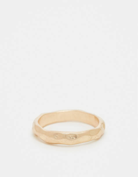 ASOS DESIGN - Bague fine effet fondu - Doré - view 1