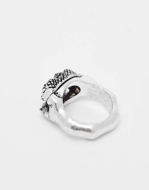 ASOS DESIGN Bague griffes avec pierre violette Argent ASOS